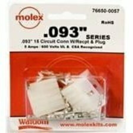 MOLEX Pin & Socket Connectors .093 Connector Kit Pnl Mnt Plug Rec 15P 766500057